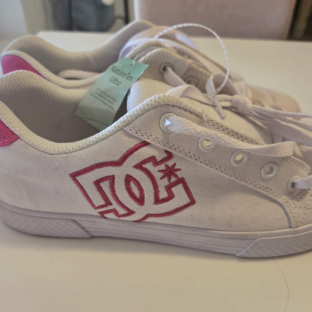 DC Pink and White Skate Sneakers